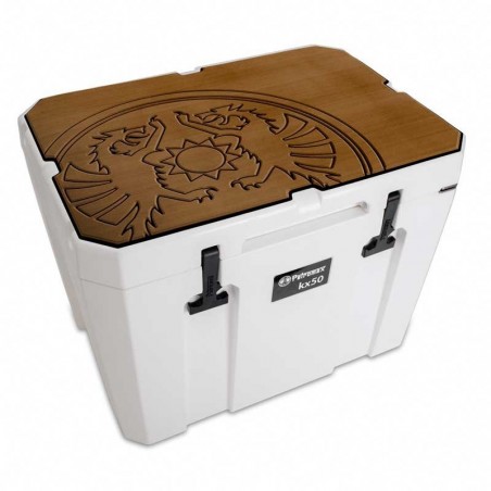 Petromax cooling box cover kx50 - brown with dragon emblem