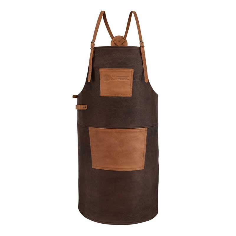 Petromax buffalo leather apron with crossed back strap