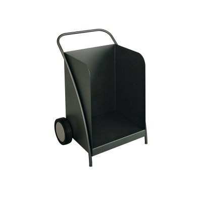 Mobile wooden cart black, H 77 cm
