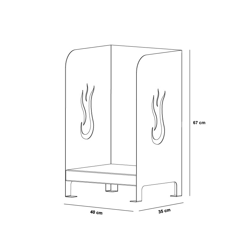 Firewood rack, black HEIBI