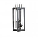 Kaminbesteck schwarz, 4-teilig, 59 cm