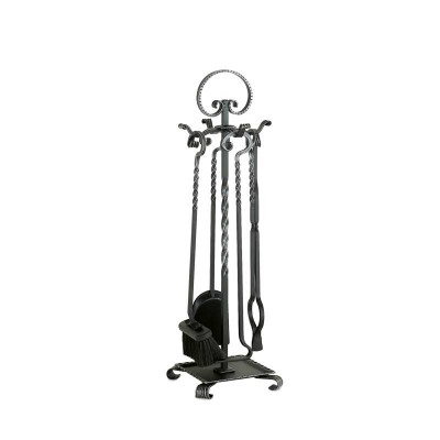 Hand-forged fireplace set, 4-piece, 82 cm
