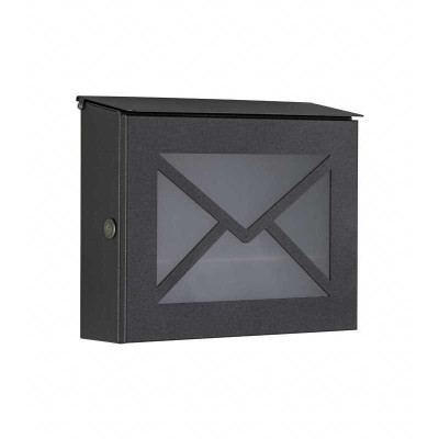 Mailbox, front letter design, graphite gray