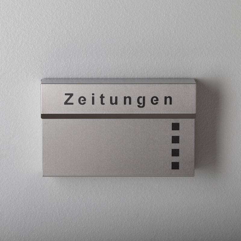 Newspaper box, stainless steel polished HEIBI