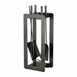 Fireplace set, black, 4 pieces, 59 cm