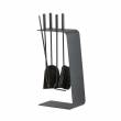 Fireplace set, graphite gray, 4 pieces, 62 cm