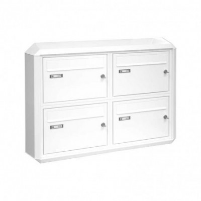 Briefkastenanlage 4er Wandmontage - weiß