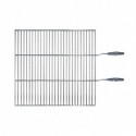 Grillrost eckig mit Griff verchromt, 48 x 48 cm